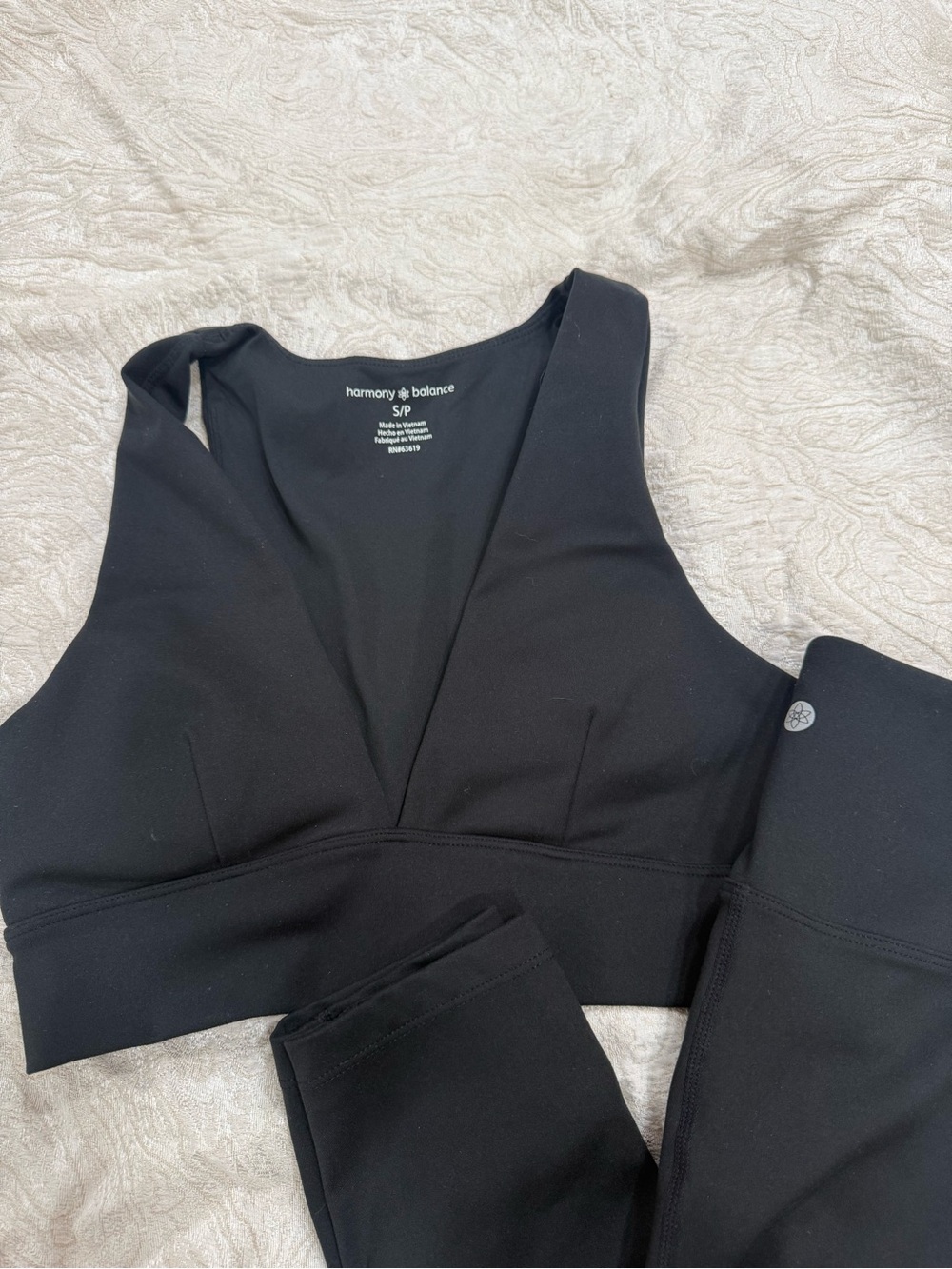 Harmony & Balance Black V-Neck Sports Bra